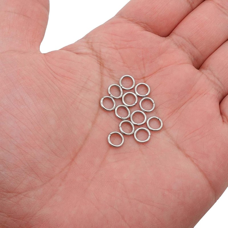 THREENEST 500PCS 7mm 1.2mm Thickness 16 Gauge Stainless Steel Jump Rings, Unwelded Metal Round Strong Thick Craft Ring for Necklace Bracelet Keychain Chainmail Jewelry Making - Image 1